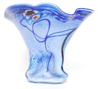 A 20th century studio large art glass vase of colourful iridescent form by Makora of Poland.