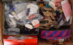 A collection of vintage sewing materials to include needles,