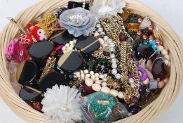 A collection of costume jewellery to include necklaces, bracelets,