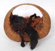 A collection of three vintage ladies fur stolls