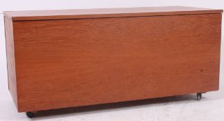 A retro 1970's teak wood blanket box nest of tables having hinged top with Elliots of Newbury