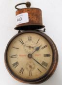 A vintage mid 20th German bulkhead HAC alarm clock stamped to the verso made in Wurttemburg,