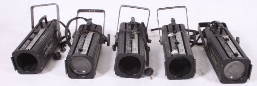 A set of 5 20th century Industrial Strand theatre lights - Lekolite bearing notation to each