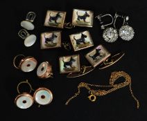 A collection of yellow metal gentlemans cufflinks having pictorial images of black Scottie dogs