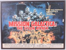 An original cinema advertising film poster for “ Mission Galactica : The Cylon Attack ”.
