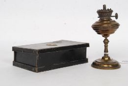 A G Hollinshed of Salford patented travellers sandwich box being black japanned with patent brass