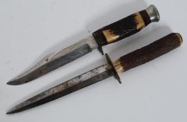 Two vintage bowie / hunting knives / combat knives to include one example by Bennett & Heron and