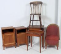 Dealers lot to include a Lusty style stool, a Victorian Elm chair,