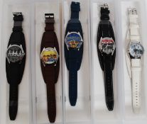 BEATLES WATCHES; A collection of 5x Apple Corps Beatles Watches.