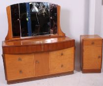 A 1930's Art Deco birds eye dressing table chest of drawers.