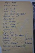 THE DAMNED; An original signed 1986 Fan Club concert set list from The Damned,