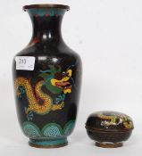 A Chinese cloisonné 'dragon' vase in the manner of Lao Tian, Late Qing Dynasty (1644-1922).