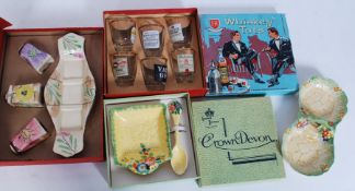 A collection of ceramics to include a boxed set of Whiskey Tots, Crown Devon Fieldings box set,