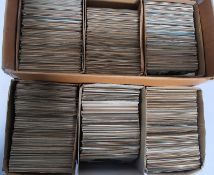 A large collection of SIX boxes of old postcards.