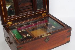 A 19th century rosewood and brass inlaid games compendium box.