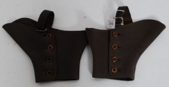 A pair of vintage 20th century gentlemans fabric lace up spats