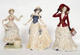 3 Royal Worcester figurines to include Alice ' Summer Romance ',