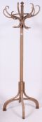 A Victorian 19th century Thonet bentwood hatstand of large form with shaped hooks to top,