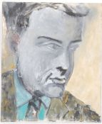 An Audrey Lewis Hopkins oil on canvas entitled Clive ( Her husband ) painted on a Windsor and