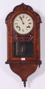 A 19th century large Victorian walnut cased drop dial wall clock.