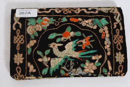 A decorative 1930's Chinese silk embroidered ladies handbag,