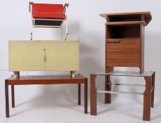 A collection of retro and vintage 20th century furniture to include a  rocking chair together with