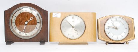 Three retro mechanical / wind up clocks to include two by Metamec and another