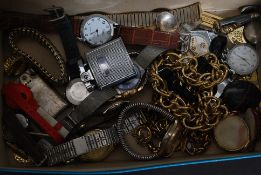 A collection of ladies and gents watches along with costume jewellery,