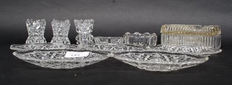 A collection of cut glass items to inclu