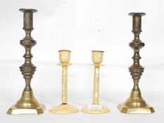 2 1950's Lucite retro vintage candlestic