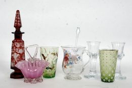 A collection of vintage glasswares to in