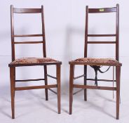 A pair of Edwardian mahogany inlaid bedr
