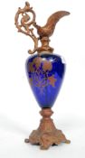 A Victorian Bristol blue glass ewer - am