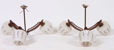 A pair of retro vintage lamp hanging lig