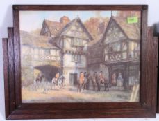 A good pair of 1930's Art Deco oak large