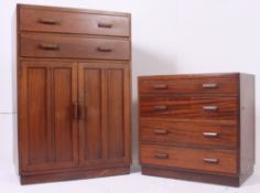 A vintage utility furniture tallboy, hav