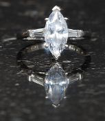 A silver ladies 925 stamped dress ring w