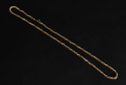 A twist silver and gilded silver large ladies necklace. Stamped 925, of large form.