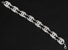 A silver and cz chanel style bracelet. Total weight 22.