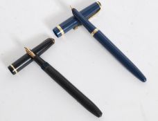 A vintage Conway Stewart 105 fountain pen in blue with gold trim together with a Conway Stewart 12