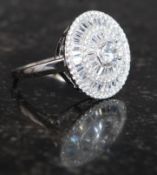 A silver and CZ Dress ring, Total weight 4.
