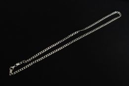 A contemporary Italian serpentine linked silver necklace marked Italy 925. Total weight 15g.