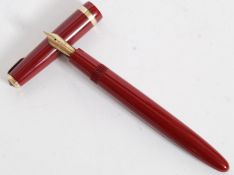A vintage   Parker Maxim Duofold fountain pen with 14ct nib - Made in England.