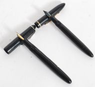 A Vintage Osmiroid 65 Black Fountain Pen together with a Sheaffer 350 fountain pen - Made in