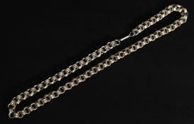 A contemporary cable linked silver necklace of continental origin. Total weight 25g.