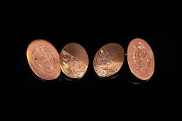Vintage Pair of 9ct Gold Cuff Links. Hallmark Birmingham 1916. Good Condition. 8 grams.
