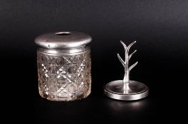 Edward VII Silver Ring Tree, Raised on a Circular Base. Hallmark Birmingham 1904, Height 3