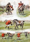 George Finch Mason (1850-1915) A SWEET THING IN COBS signed, watercolour, with five humorous hunting