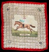 A ladies silk scarf commemorating the victory of Pinza in the 1953 'Coronation' Derby
