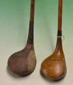 2 large socket head brassies to include one stamped W H Wooller and the other F C Dennis with